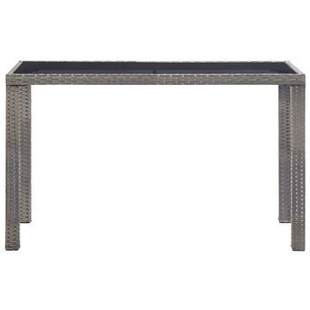 Mesa De Jardín | Mesa De Exterior De Ratán Sintético Gris Antracita 123x60x74 Cm