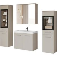 conjunto de muebles de bano madrid ii juego de muebles de bano lavabo incluido sin iluminacion led color beige cachemir