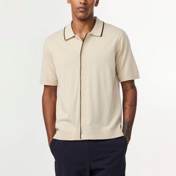 NN.07 Nolan Cotton-Knit Polo Shirt - L