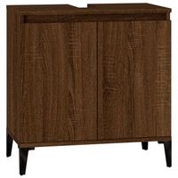 armario de almacenamiento  armario de lavabo madera contrachapada roble marron 58x33x60 cm