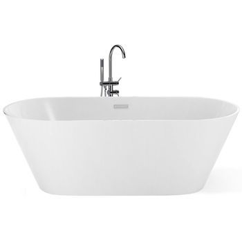 Bañera Independiente Acrílico Sanitario Blanco Ovalada 150 X 75 Cm Diseño Moderno Havana