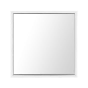 Espejo De Pared Con Marco Sintético Blanco Cuadrado 50 X 50 Cm Estilo Minimalista Brignoles