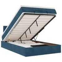cama otomana con colchon 120x190 cm terciopelo azul oscuro vidaxl