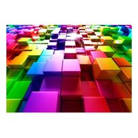 papel pintado 3d - colored cubes 150x105 cm