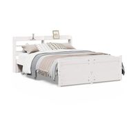 estructura de cama doble matrimonial con cabecero - blanco 140x200 cm