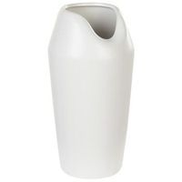 jarron decorativo de gres blanco 33 cm mesa glamour accesorio apamea