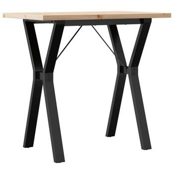 Mesa De Comedor Marco Y Madera Maciza Pino Y Acero 80x50x75,5cm Vidaxl