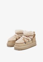botas nordic trk fur low beige kids - beige