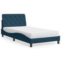 cama individual  cama para adultos  cama con colchon terciopelo azul 100x200 cm