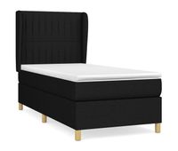cama box spring con colchon tela negro 90x200 cm rayas verticales
