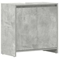 armario de bano madera contrachapada gris hormigon 60x33x61 cm vidaxl