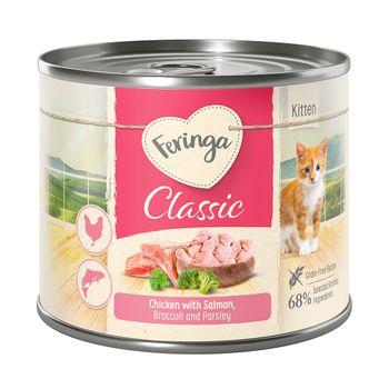 Feringa Kitten 24 x 200 g - Pack Ahorro - Classic: Salmón y pollo