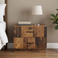 mesita de noche - dormitorio - madera de ingenieria - madera envejecida 62x345x445cm