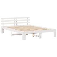 cama matrimonial  cama doble  estructura de cama blanca de madera blanca madera 150 x 200 cm cfw52978