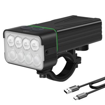 BIKIGHT 8 LED Faro Para Bicicleta 900Lm Brillo Doble Distancia Rayos 4000mAh Batería Recargable por USB IPX6 Impermeable