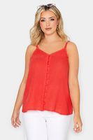 yours top rojo de tirantes con botones mujer curvy y tallas grandes yours