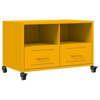 mueble tv acero laminado en frio amarillo mostaza 68x39x435 cm vidaxl