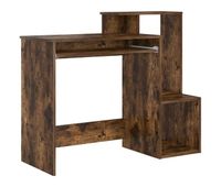 escritorio - mesa de ordenador con estante roble ahumado 106 x 40 x 885 cm