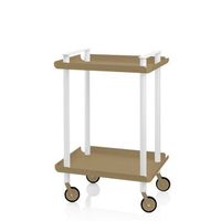 carrito auxiliar leky armazon blanco 2 estantes multifuncional practico y decorativoaceroarena