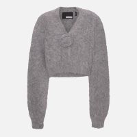 rotate birger christensen brushed-knit cropped cardigan - dk 40uk 12