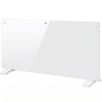HOMCOM Estufa Eléctrica 2000W Termoconvector Eléctrico de Pared y Suelo, Compatible con Alexa y Google Home, Blanco
