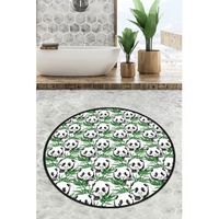 alfombra de bano green panda circulo djt 200 multicolor