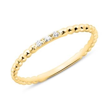 Anillo de oro de 14 quilates para damas con diamantes