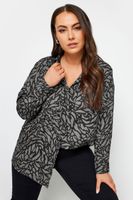 yours camisa amplia gris estampada mujer curvy y tallas grandes yours