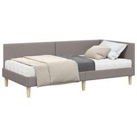 cama individual  cama para adulto  estructura de cama esquina con colchon otro 2 pcs taupe tela