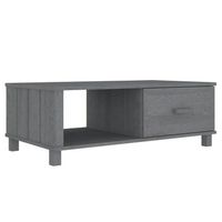 mesa de centro hamar madera maciza pino gris oscuro 100x55x35cm vidaxl