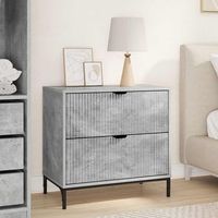 mesita de noche - mueble para dormitorio - madera contrachapada - gris hormigon 635x36x61cm