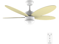 ventilador de techo - cecotec energysilence aero 4260 sunlight expert 40 w motor dc 42r luz led 6 velocidades amarillo