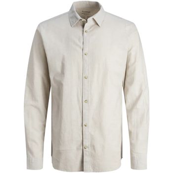 Jack & Jones Camisa manga larga 12248384 JJESUMMER LINEN BLEND SHIRT LS SN CROCKERY para hombre