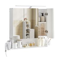 armario de bano con espejo 3 puertas blanco nube  145 x 70 x 70 cm
