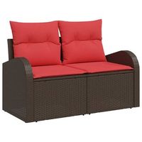 sofa de jardin marron 124 x 62 x 85cm ratan sintetico vidaxl