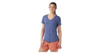 camiseta tecnica con cuello en v smartwool active ultralite azul para mujer