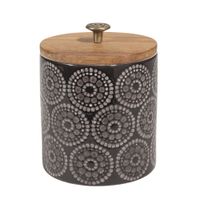 tarro de ceramica negro alt 11 cm