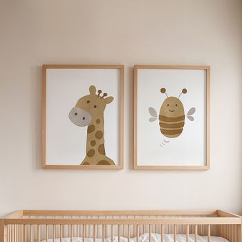 Set de 2 cuadros 122, marco premium chapado en roble, 50x70 cm