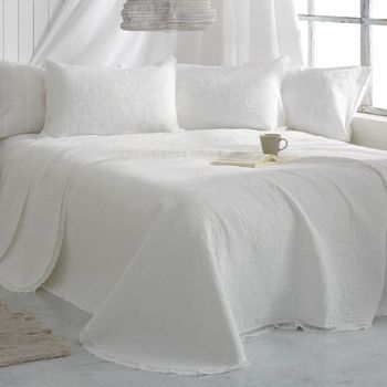 Colcha Verano Jacquard Diseño Puntilla Blanco 105 X 190/200 Cm - Blanco - Burrito Blanco