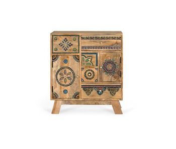 Mueble auxiliar de madera maciza y mdf.