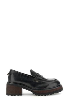 mocasines de piel con plataforma y microtachuelas black 36