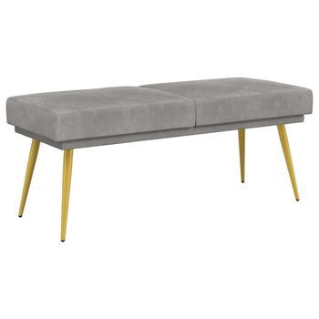 Banco De Doble Capa Gris Claro 120 X 45 X 46 Cm Terciopelo Vidaxl