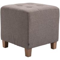 taburete bajo pharao tela gris topo 45x45x46 cm clp