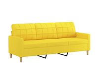 vidaxl sofa de 3 plazas de tela amarillo claro 180 cm