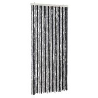 cortina antimoscas chenilla gris y negro 90x200 cm vidaxl