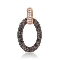 colgante plata premium rosa con piedra engastada
