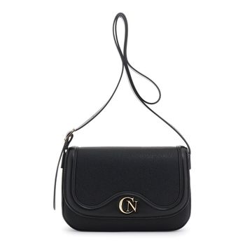 bandolera con solapa efecto piel granulada black