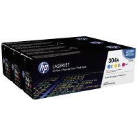 hp 304a cyanmagentayellow original toner cartridges - tri-pack cf372am