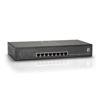 Switch LevelOne Gigabit Ethernet PoE 8 puertos 61.6W 802.3at