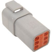 carcasa de conector de cable electrico deutsch 6 pines hembra gris